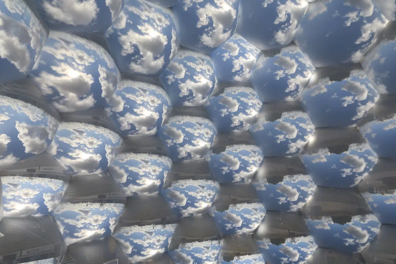 Installation of Pollenarium Sculpture by Luke Jerram