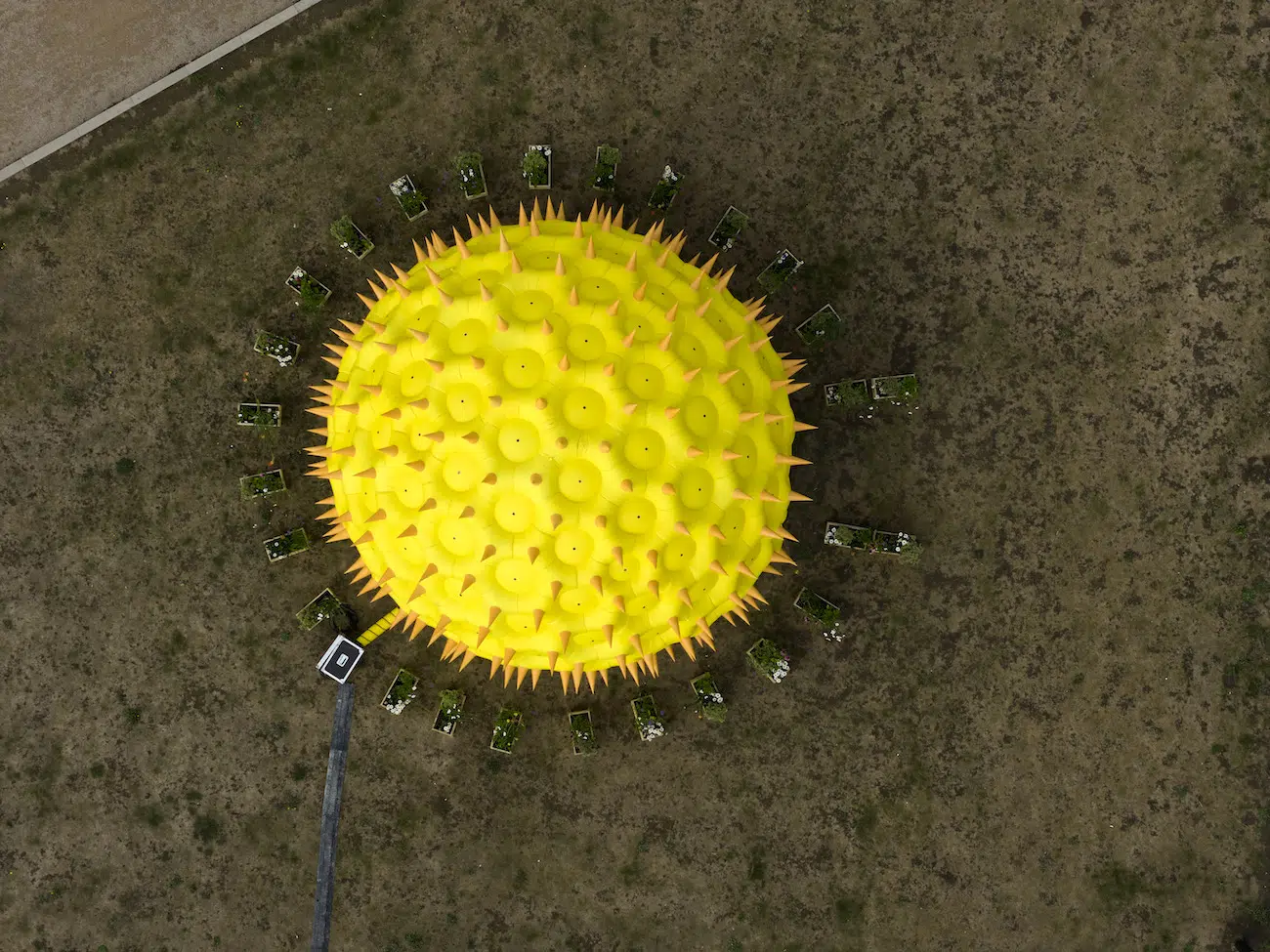Installation of Pollenarium Sculpture by Luke Jerram