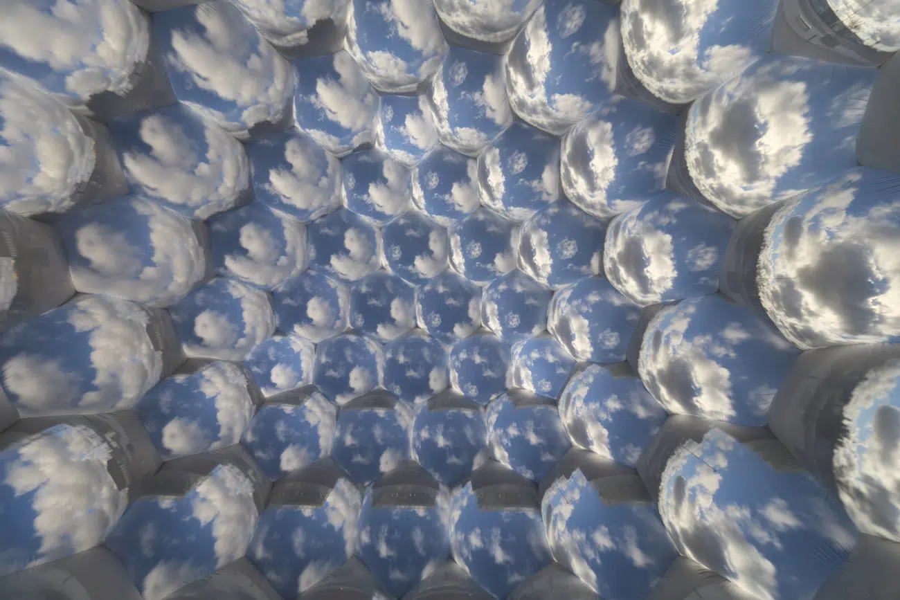Installation of Pollenarium Sculpture by Luke Jerram