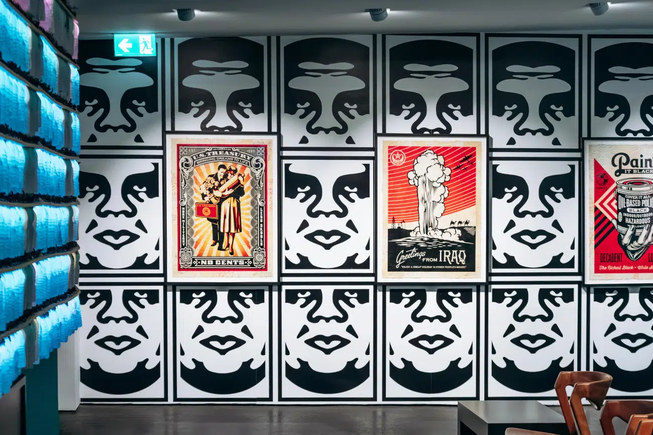 Art by Shepard Fairey, who will be honored at 2026 Art Miami