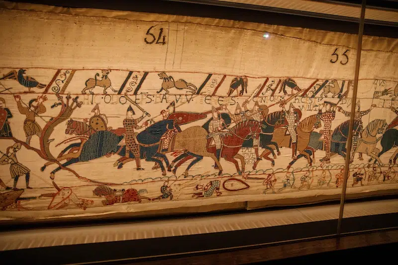 Photo of the Bayeux Tapestry.