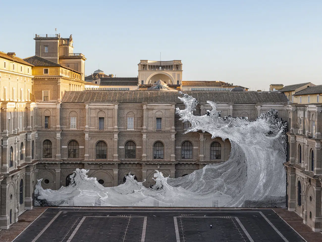 Wave installation by JR at Vatican Library