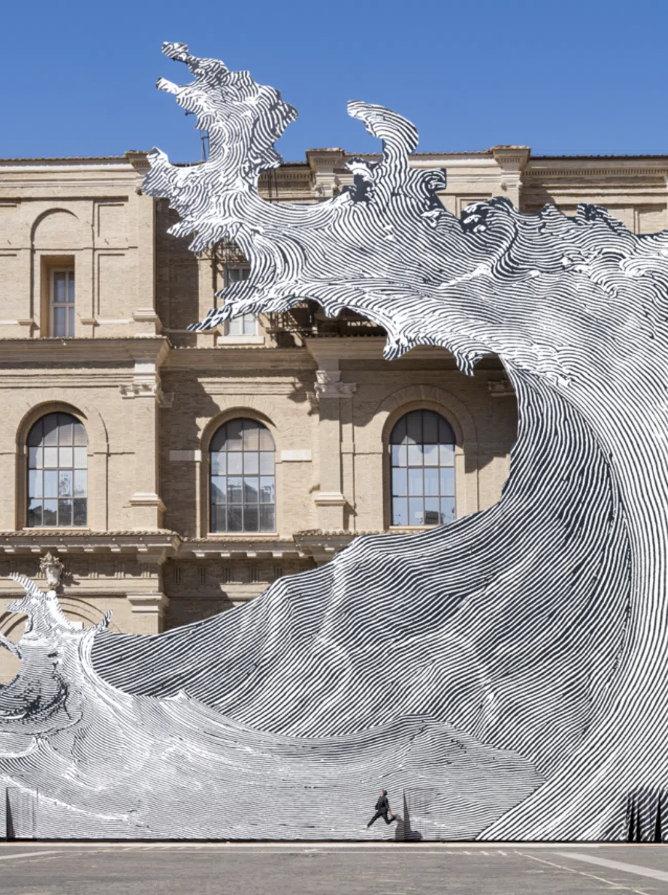 Wave installation by JR at Vatican Library