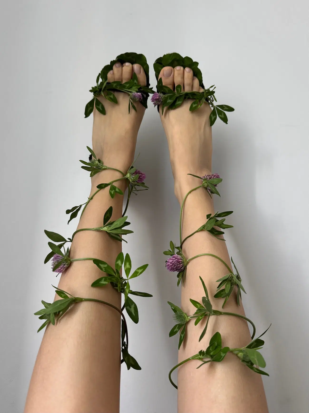 Heels made from flowers. 