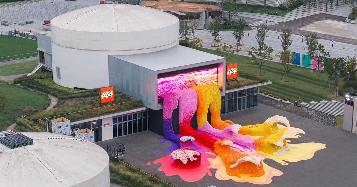 380,000 Colorful LEGO Flowers Seem To Spill From an Art Center in Shanghai