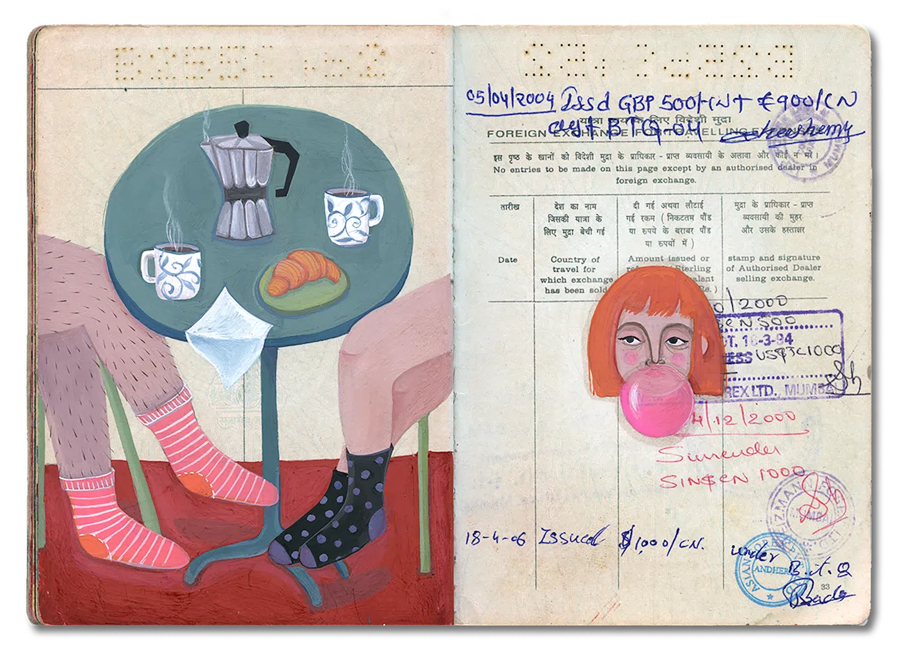 Passport that's been painted on.