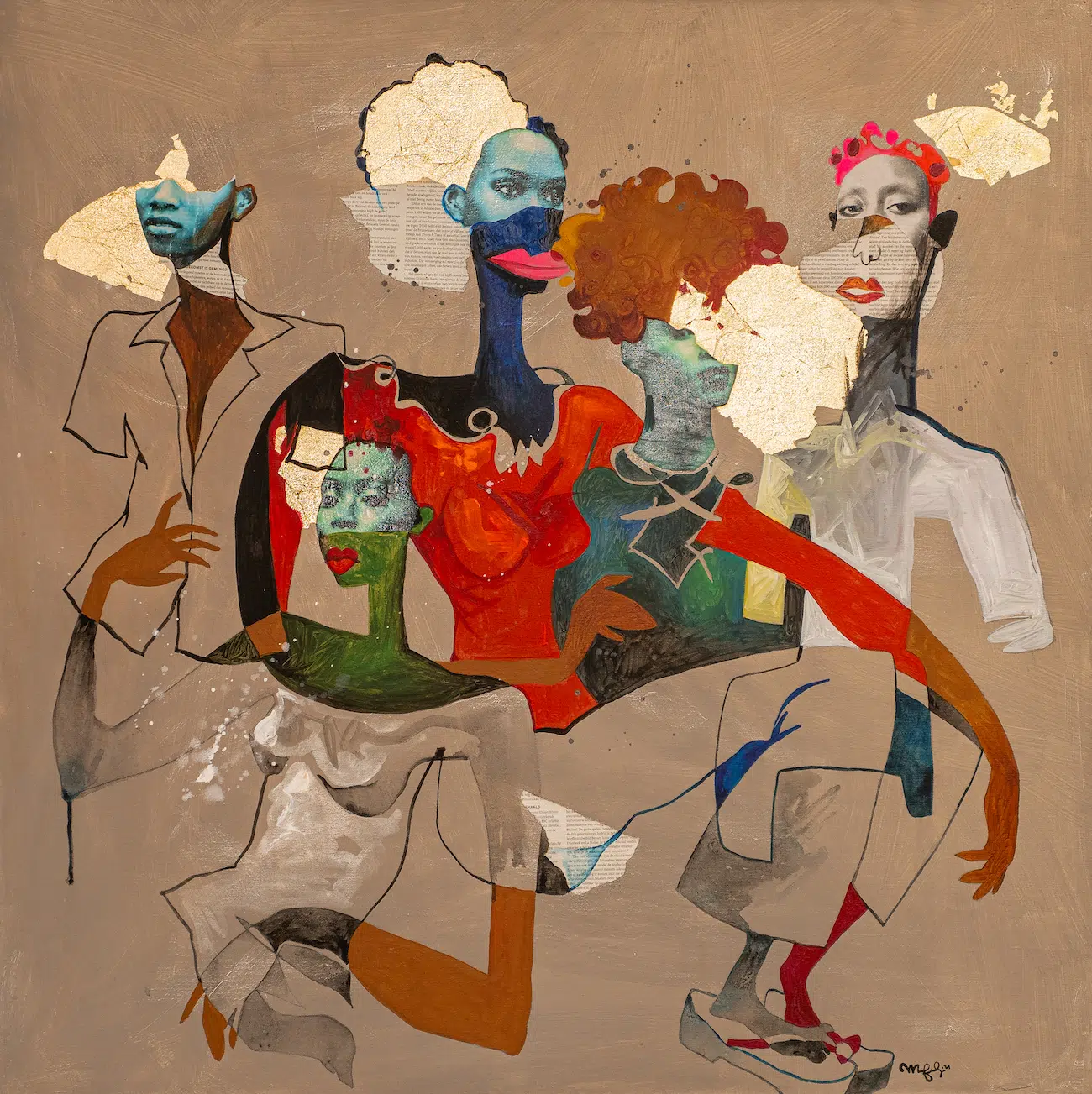 From Dream to Reality, 2021, mixed media on canvas, Papytsho Mafolo