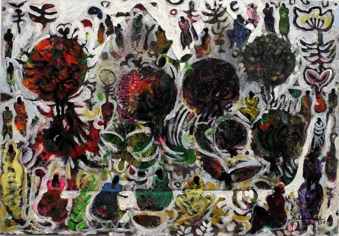Untitled, 2026, acrylic on paper, Hussein Salim