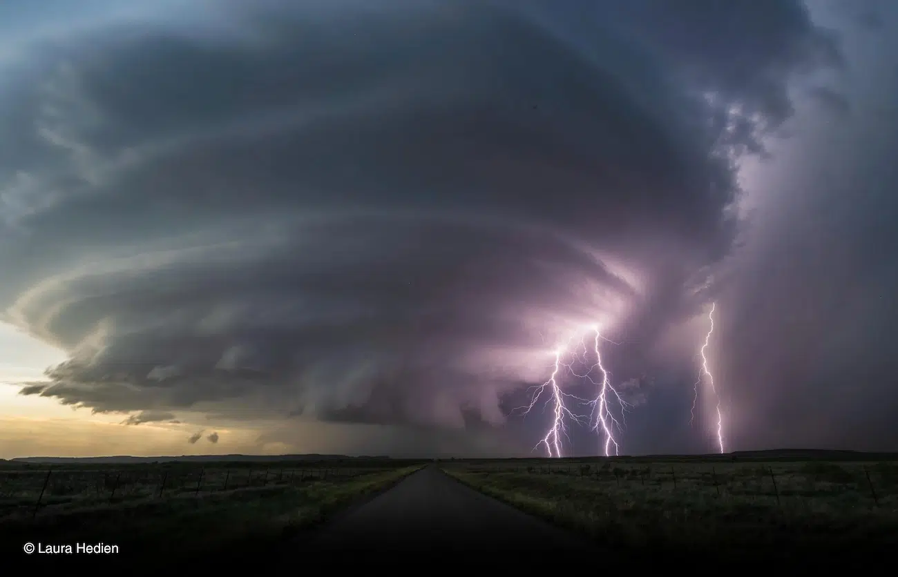 Dramatic photo of lightning and cloud formation. 