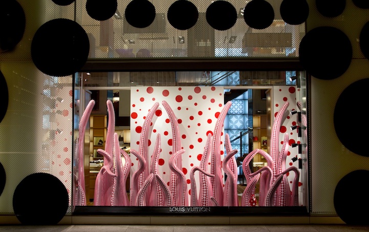 Selfridges - It's time to turn heads. Enter the magical world Yayoi Kusama.  The Louis Vuitton pop-up store is filled with pumpkins inspired by her  artwork and a stunning collection of exclusive