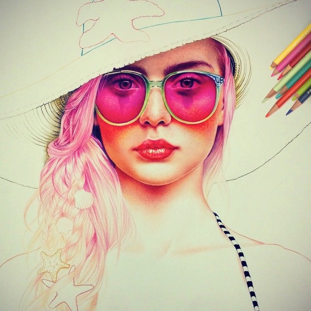 Vibrant Illustrations Blend Beauty of Nature and Fashion with Colored ...