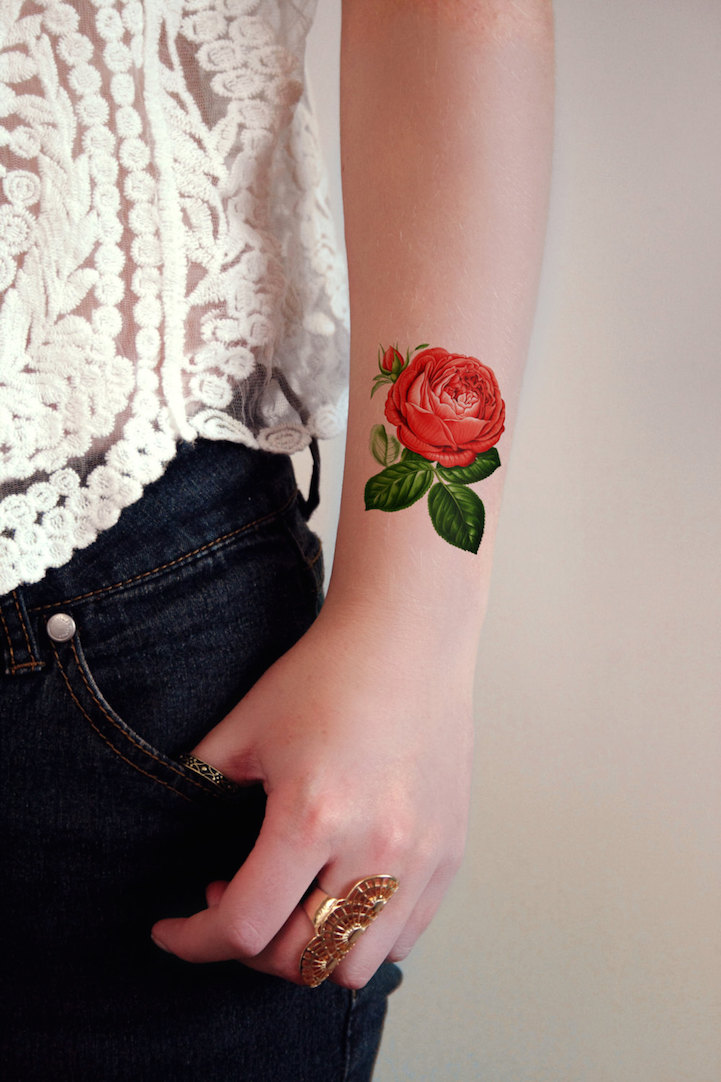 3D Watercolor Lavender Flower Temporary Tattoos