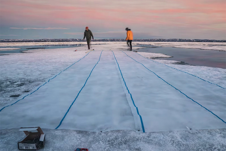 Thin Transparent Sheet Placed Over Surface To Preserve The Environment