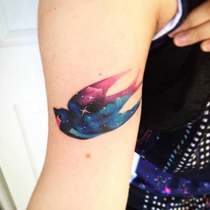 Vibrant Animal Tattoos Twinkle With Spectacular Colors Of The Galaxy