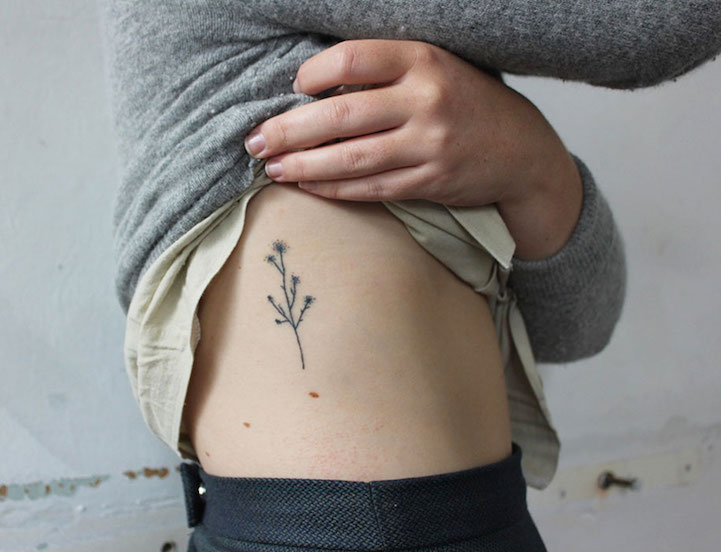 Minimalist Tattoo of a Plant Stock Vector  Illustration of plant flora  211502832