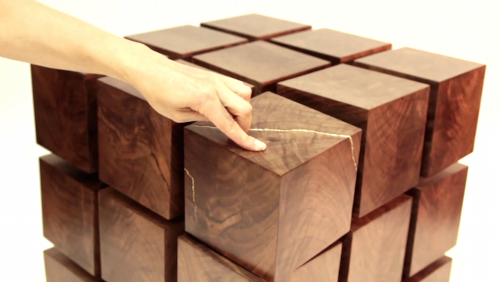 Rubik's Cube-Shaped Table Uses Strong Magnets to Look like It's Floating