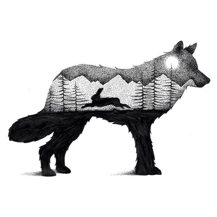 Wilderness Scenes Illustrated within Striking Animal Silhouettes