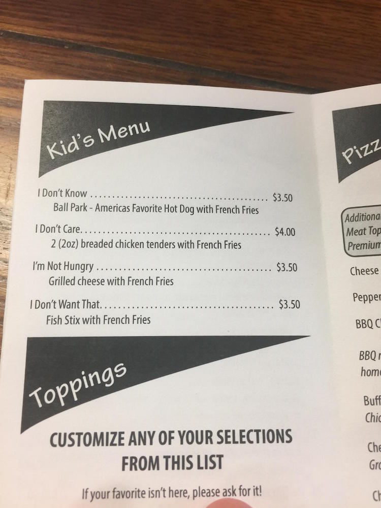 Restaurant Creates Humorously Honest Kids Menu Inspired By Real Things Children Say