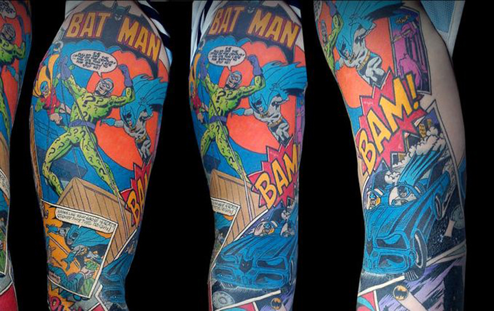 Colorful Batman Sleeve Tattoo Took 40 Hours to Complete