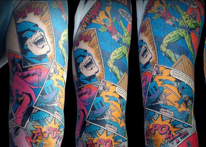 Awesome Batman Sleeve Tattoo Where Does He Get That Wonderful Ink