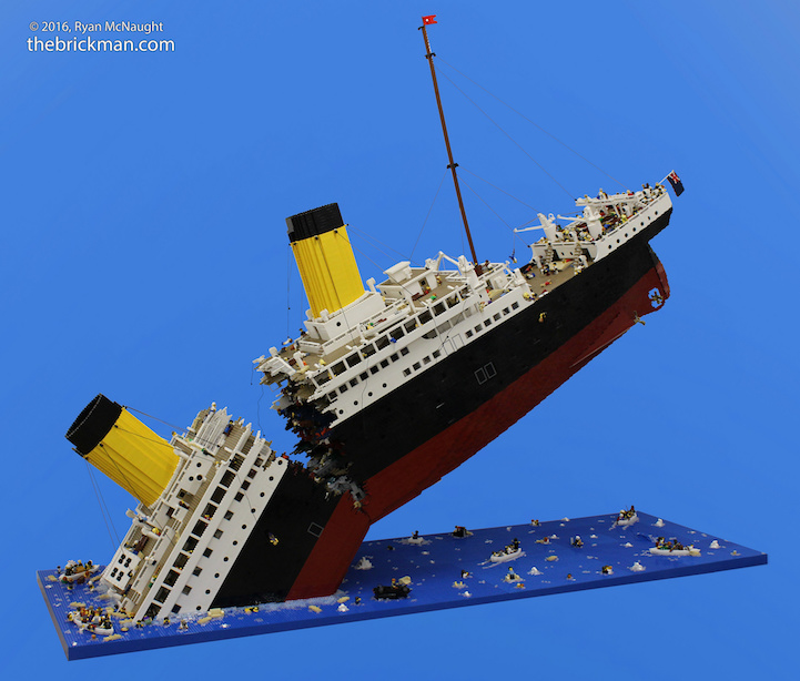 Man Creates Giant Replica of Sinking Titanic Ship with 120,000 LEGO Blocks