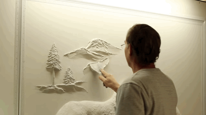 Artist Uses Ordinary Drywall To Create Beautiful Wall Sculptures - Drywall Art Sculpture By Bernie Mitchell