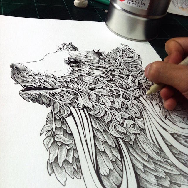 pen drawings of nature