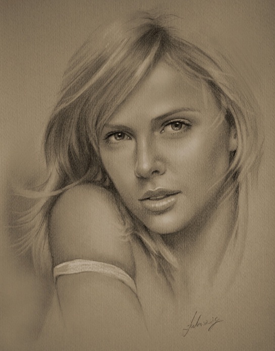 Lively celeb portraits in pencil sketches