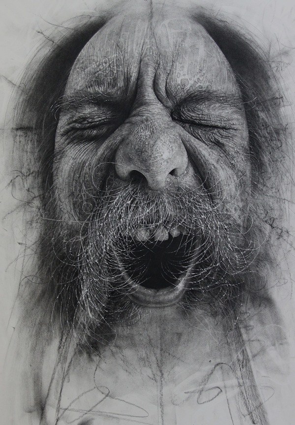 Incredible Charcoal Drawings Textured with Scalpel Blades and
