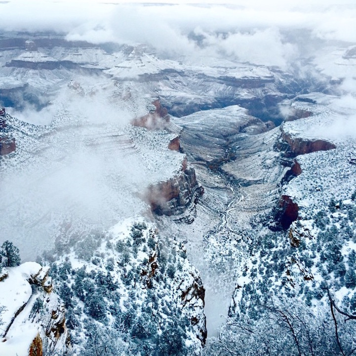 New Year's Snowfall Turns Grand Canyon into Winter Wonderland
