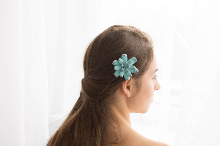 Expertly Crafted Succulent Hair Accessory