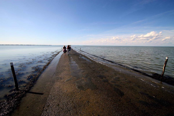 Passage du Gois Carretera en Francia Inundada