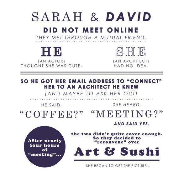 david magidoff sarah magidoff funny wedding invitation typography graphic design sweet love story