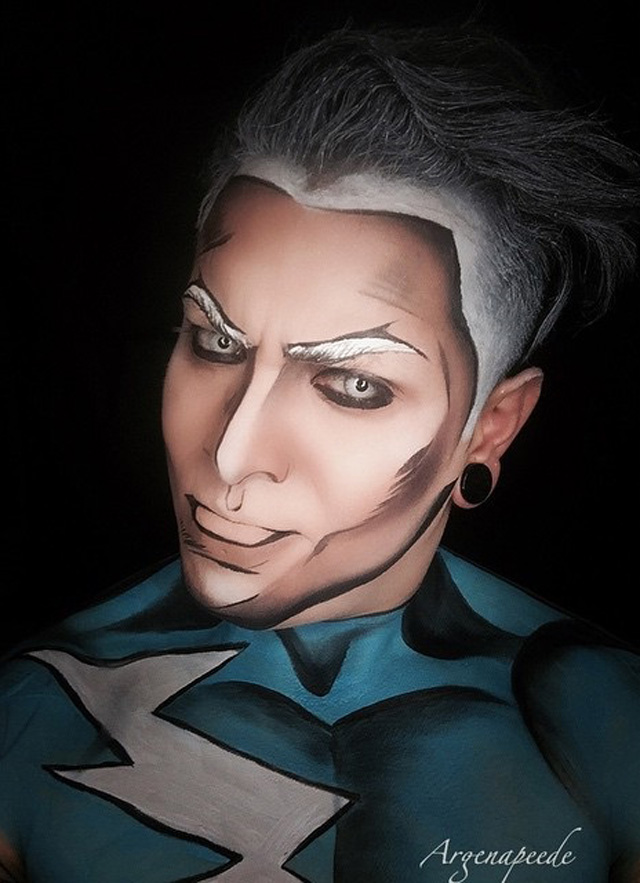 Artist Uses Body Paint to Transform Himself into Living Comic Book ...