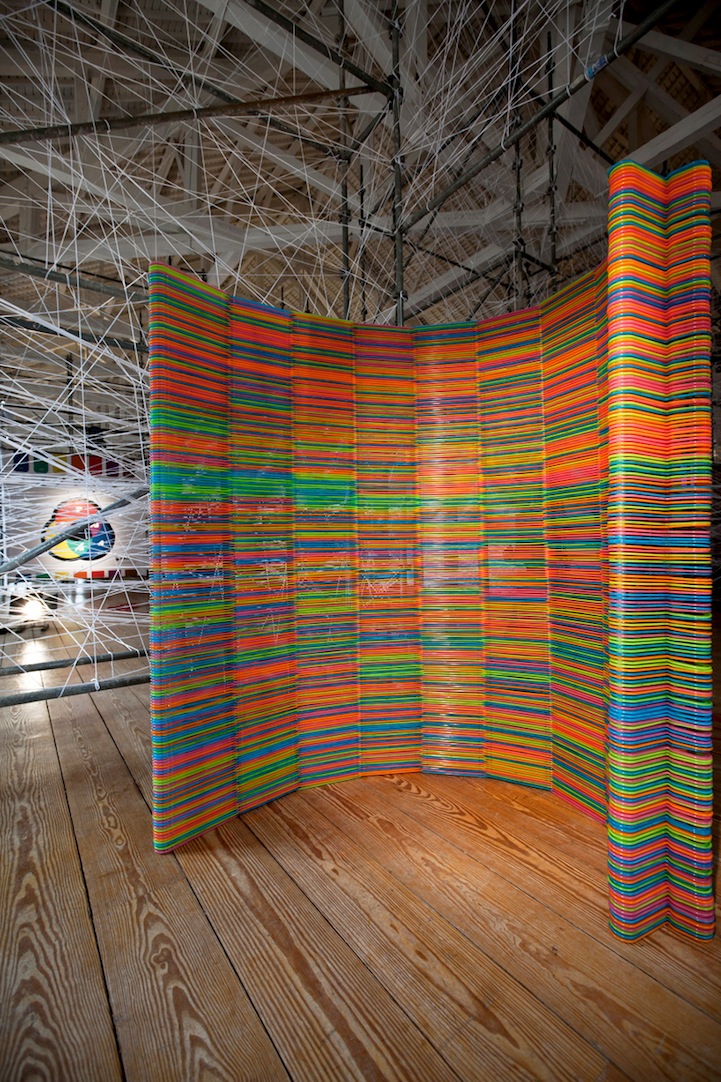 2,000 IKEA Hangers Transformed Into Colorful Sculpture