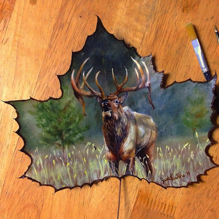 Naturalistic Paintings Created on Musical Compositions and Fallen Leaves