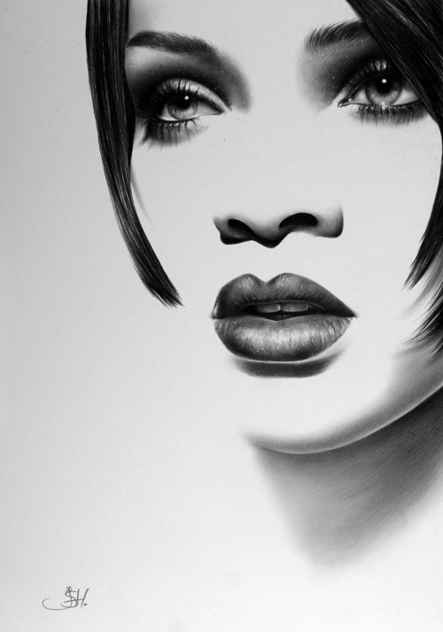 Classic Half-Erased Charcoal Drawings of Celebrities