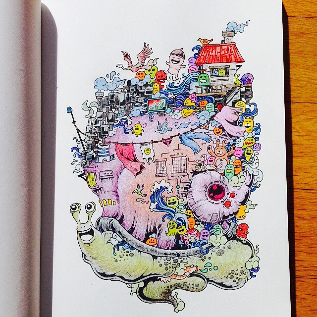 Doodle Invasion Zifflin's Coloring Book By Kerby Rosanes Anti Stress Art  Therapy