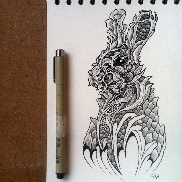 pen sketch variety Nature Combine Beautifully Pen with Intricate Drawings Animals