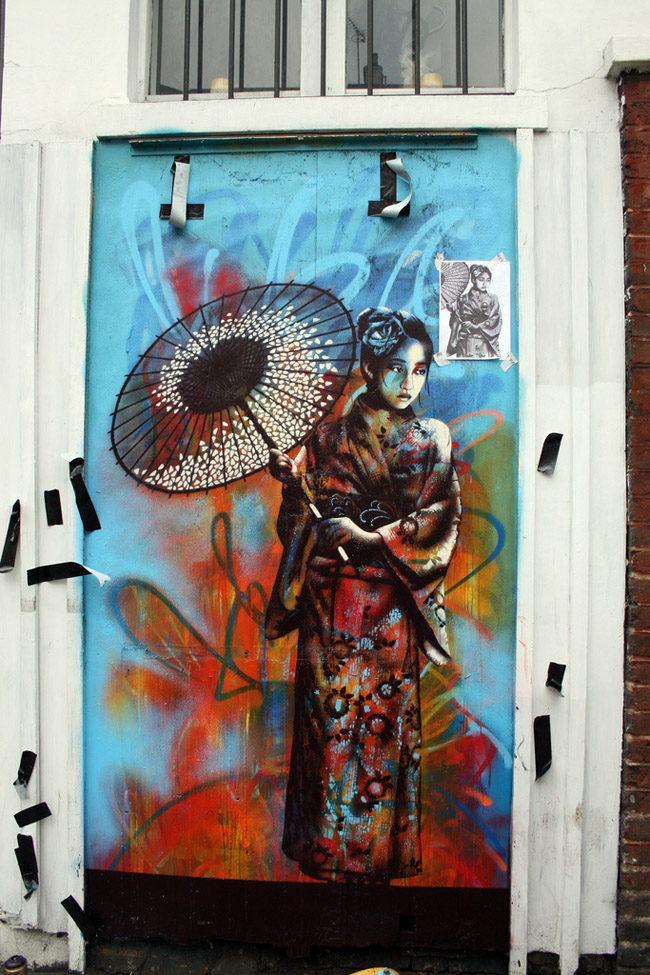 Fragile Geisha Girl Street Mural