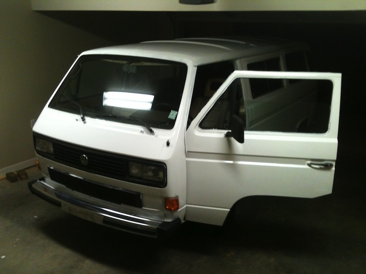 Sharpie art on a white Volkswagen van