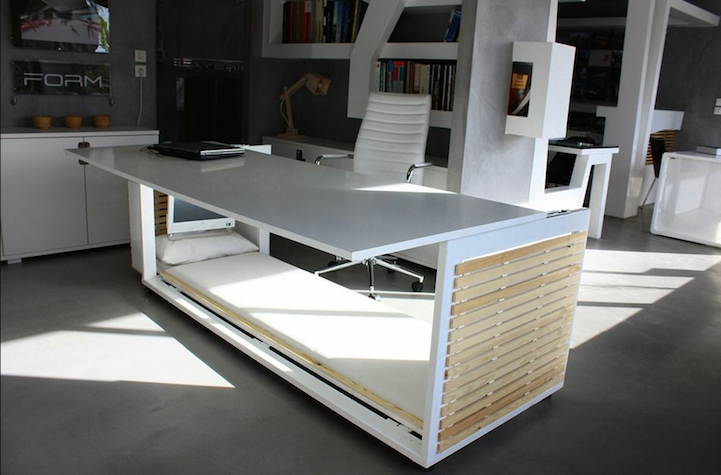 Ingenious Desk Converts Into Cozy Bed For Office Napping