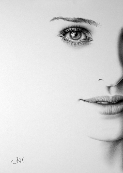 Classic Half-Erased Charcoal Drawings of Celebrities