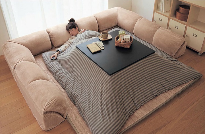 kotatsu japonês espaço aquecedor de mesa quente de inverno aconchegante