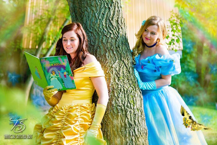 Couple Dresses as Disney Princesses for Engagement Photos ...