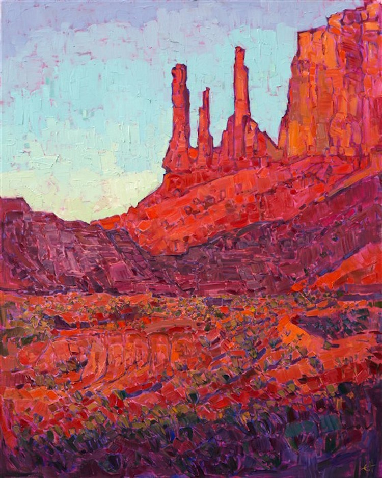Vibrant Landscape Paintings Use the Color Orange to