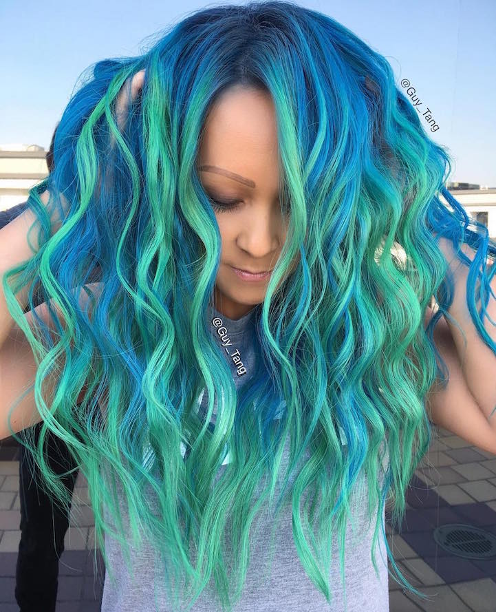 65 Iridescent Blue Hair Color Shades for Your Inner Mermaid