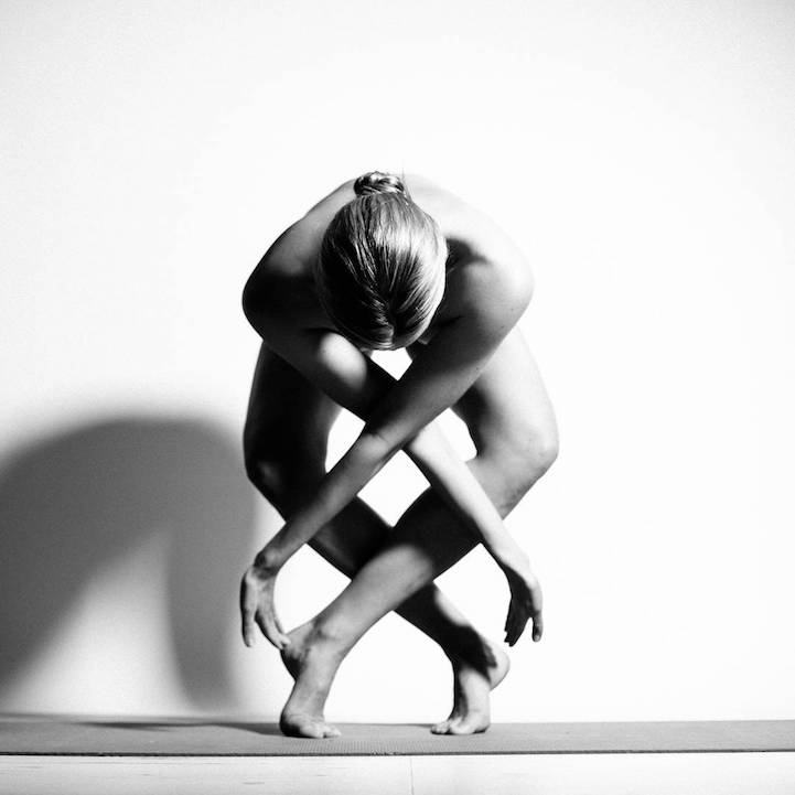 Nude Yoga Girl Contorts Her Body into Works of Art Without