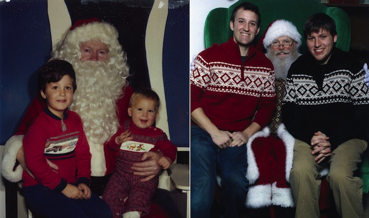Two Brothers Take Annual Photos with Santa for 34 Years