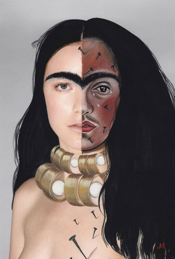 Amazing Frida Khalo Blended Portraits